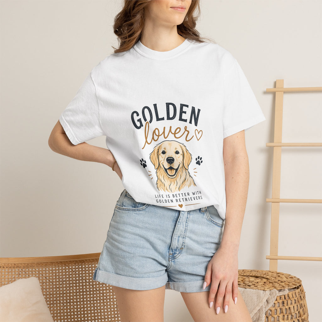 Golden Retriever Lover T-Shirt — "Golden Lover" Graphic Tee for Dog Owners