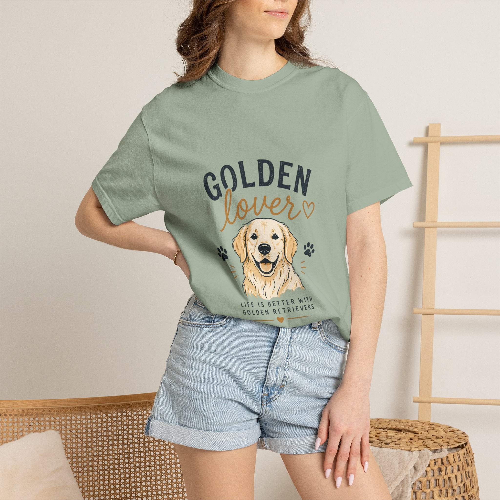 Golden Retriever Lover T-Shirt — "Golden Lover" Graphic Tee for Dog Owners