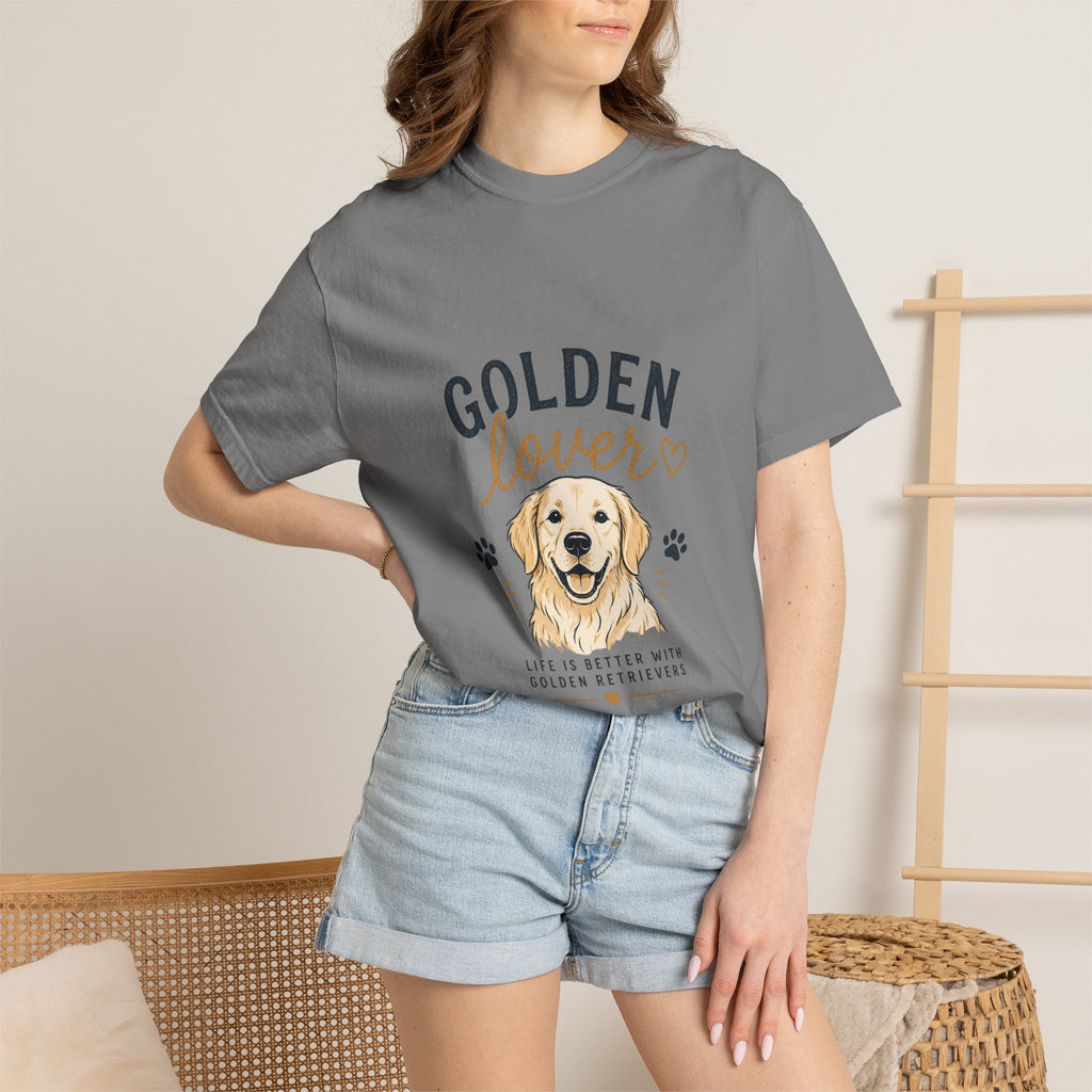 Golden Retriever Lover T-Shirt — "Golden Lover" Graphic Tee for Dog Owners