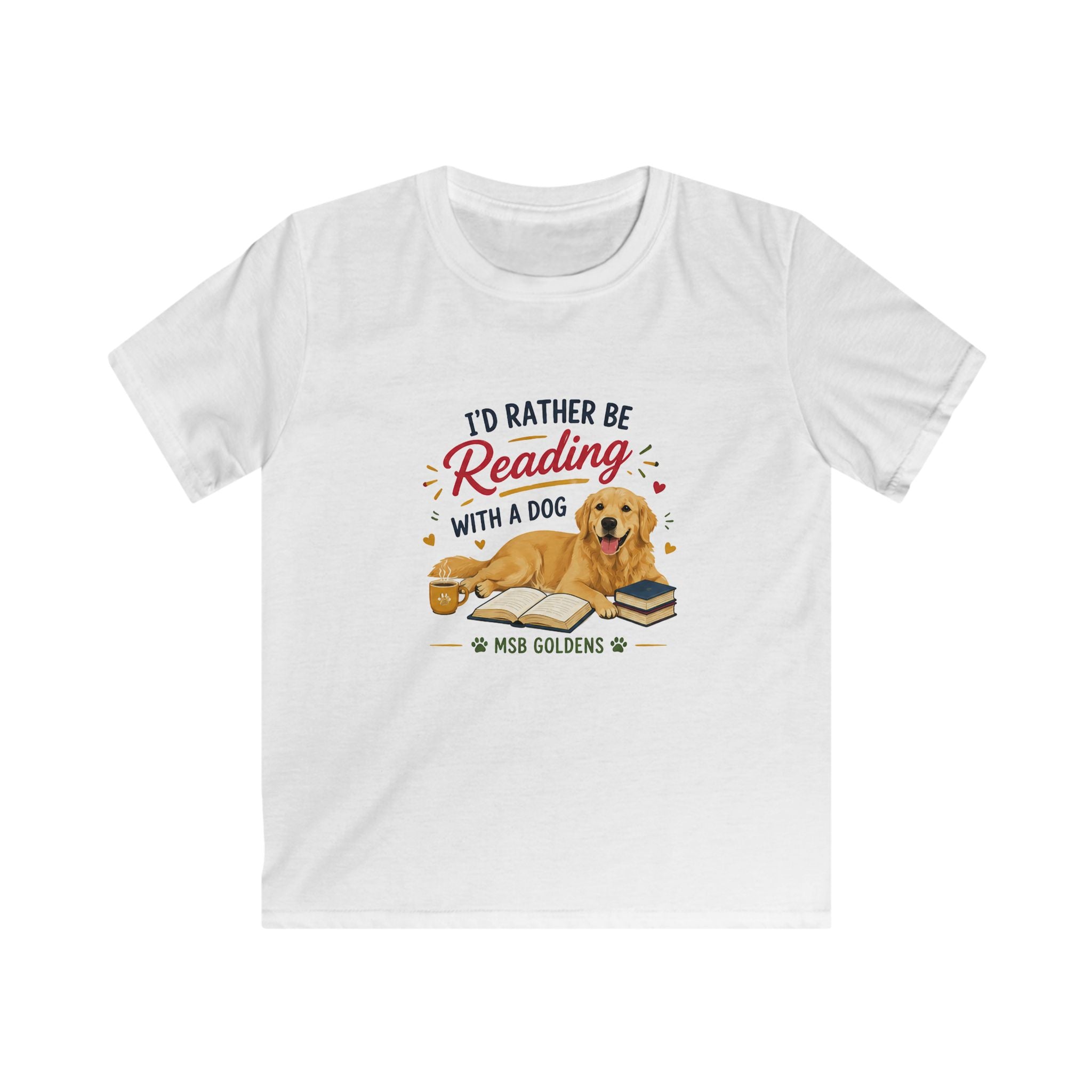 Kids Softstyle Tee: Reading with a Dog
