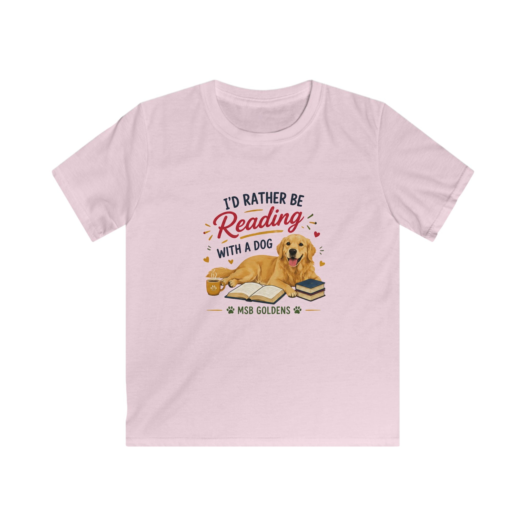 Kids Softstyle Tee: Reading with a Dog