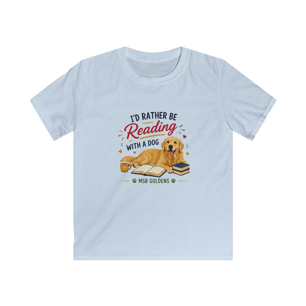 Kids Softstyle Tee: Reading with a Dog