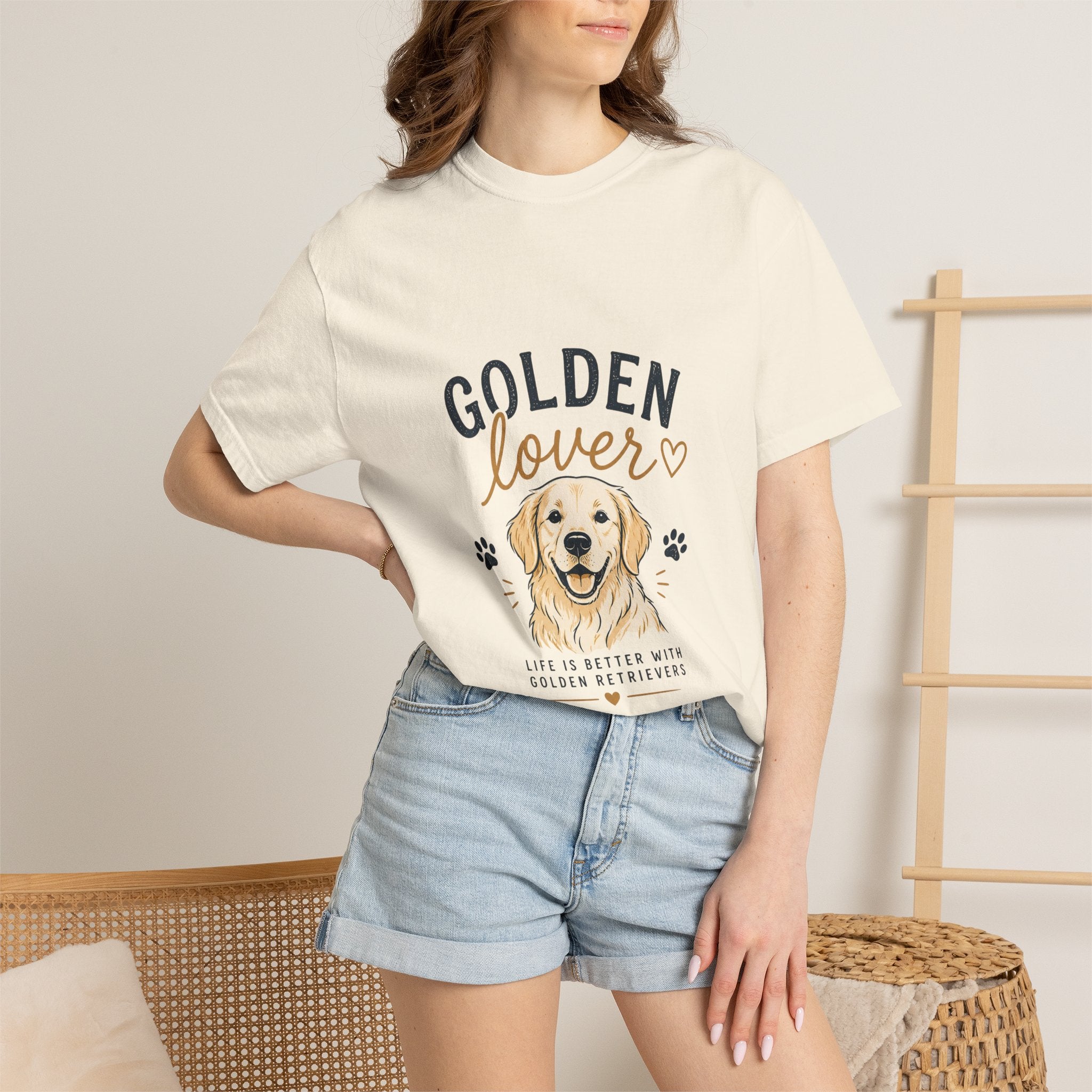 Golden Retriever Lover T-Shirt — "Golden Lover" Graphic Tee for Dog Owners