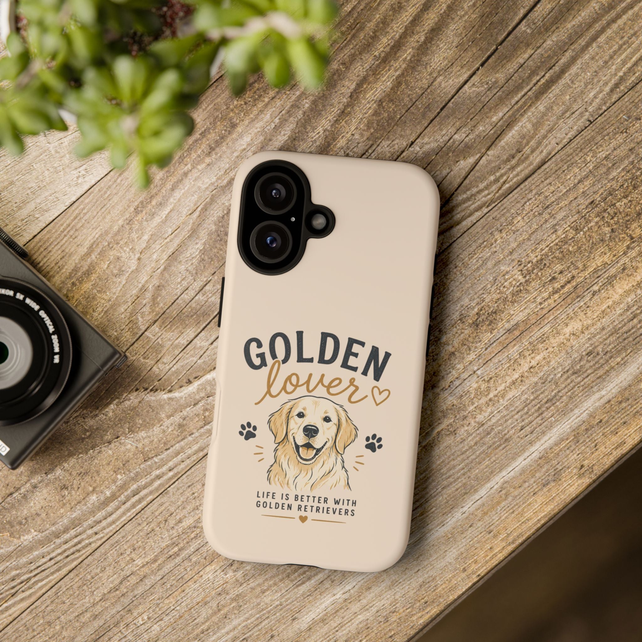 Golden Lover Phone Case — "Life Is Better with Golden Retrievers" Protective Tough Case