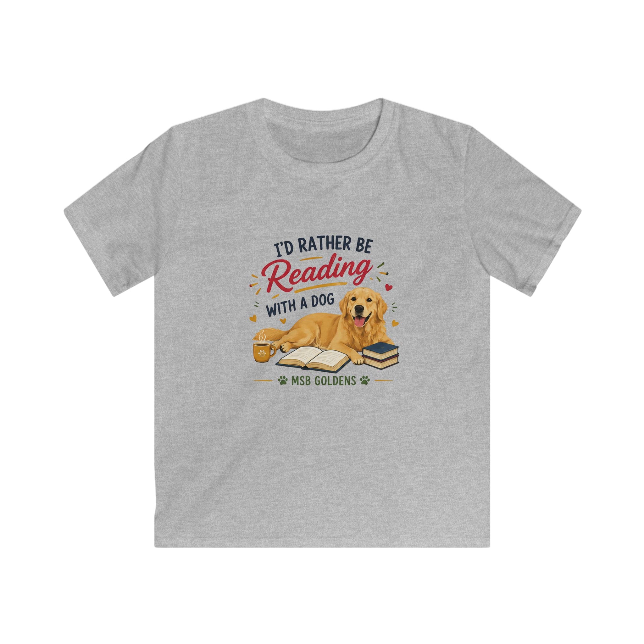 Kids Softstyle Tee: Reading with a Dog
