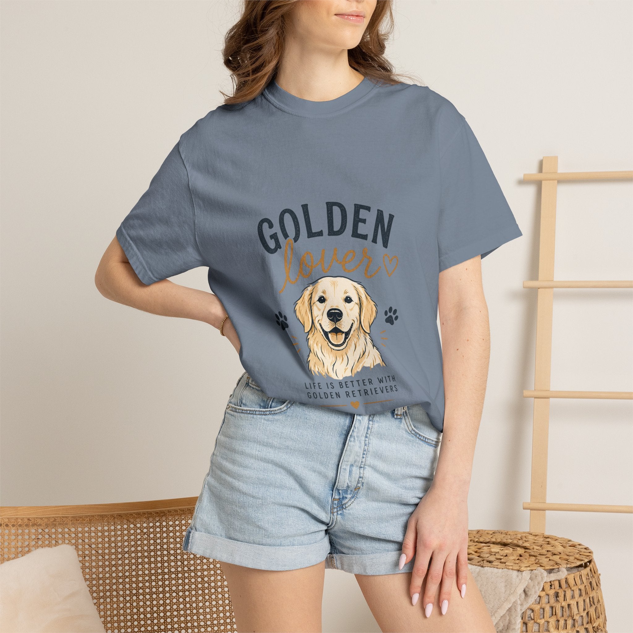 Golden Retriever Lover T-Shirt — "Golden Lover" Graphic Tee for Dog Owners