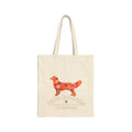 Floral Golden Retriever Tote — Canvas Dog Lover Market Bag