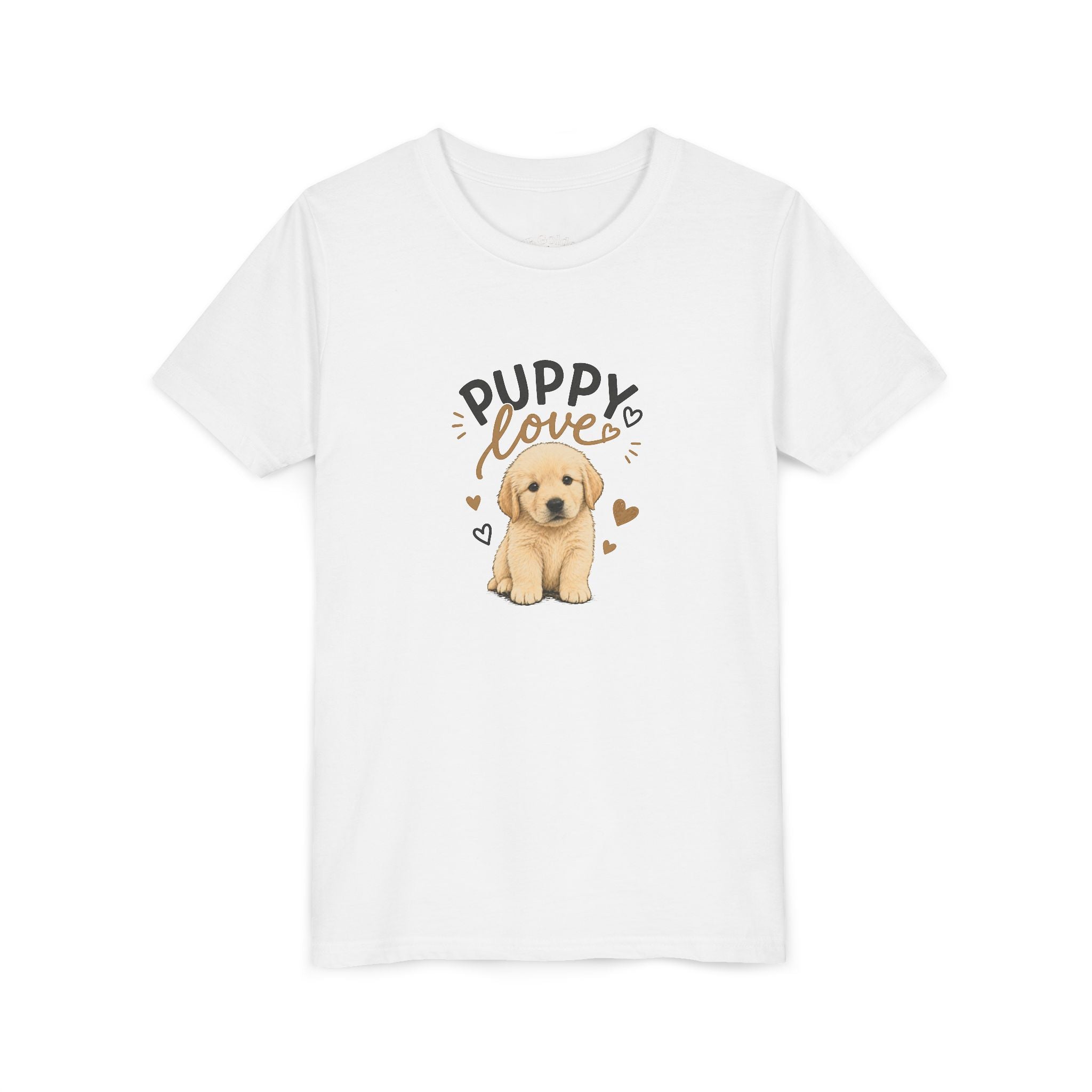 Youth Tee - "Puppy Lover" Cute Golden Retriever Design