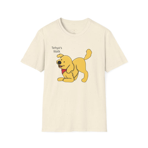Cute Dog Cartoon T-Shirt — "Tehya's Walk" Cute Yellow Puppy Tee